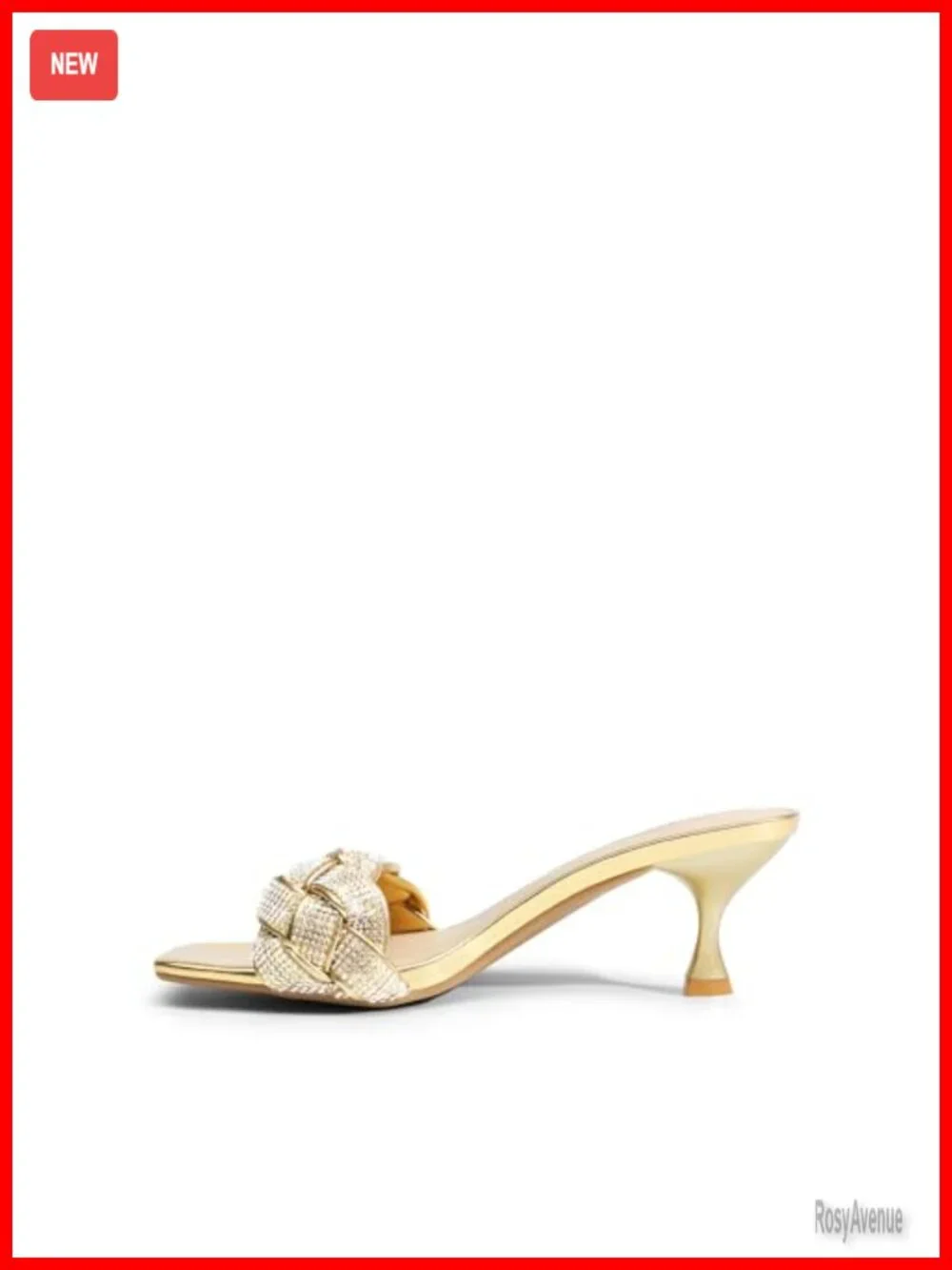 Rhinestone Open Toe Kitten Heel Sandals Pumps for Women Wedding Party
